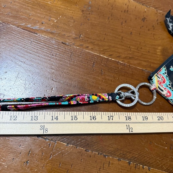 Vera Bradley Black and Red Floral ID holder with matching lanyard - Picture 8 of 9